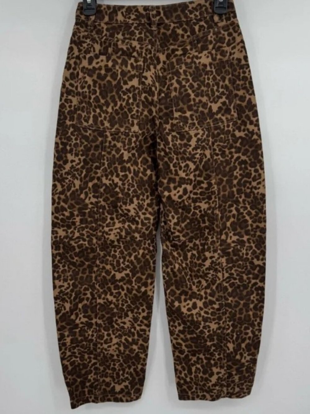 Leopard Print Barrel Jeans